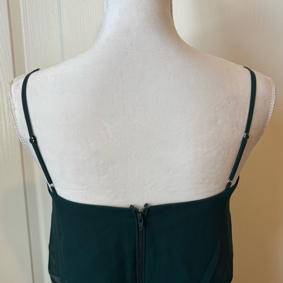 Birdy Grey Gwennie Chiffon Emerald Green Maxi Dress Small NWT - Picture 9 of 14